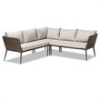 Baxton Studio Lillian Light Grey Upholstered 5-Piece Woven Rattan Patio Set