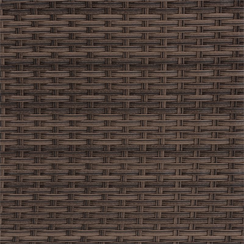 Baxton Studio Lillian Light Grey Upholstered 5-Piece Woven Rattan Patio Set