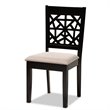 Baxton Studio Jackson Sand Upholstered Espresso Finished Wood 5-Piece Dining Set