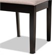 Baxton Studio Jackson Sand Upholstered Espresso Finished Wood 5-Piece Dining Set