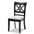 Baxton Studio Clarke Gray Upholstered Espresso Finished Wood 5-Piece Dining Set