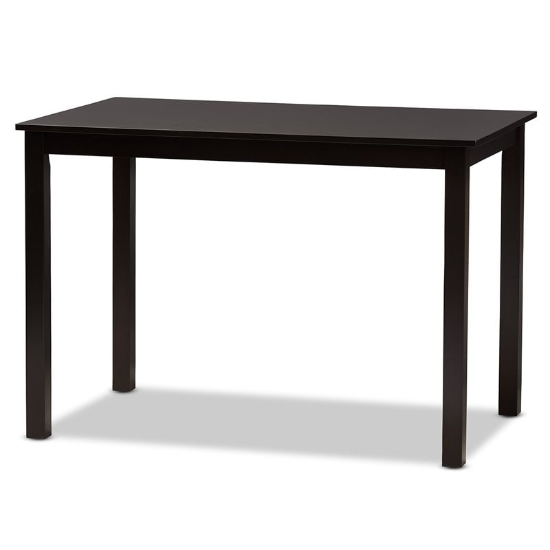 Baxton Studio Clarke Gray Upholstered Espresso Finished Wood 5-Piece Dining Set