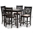 Baxton Studio Devon Sand Upholstered Espresso Finished Wood 5-Piece Pub Set