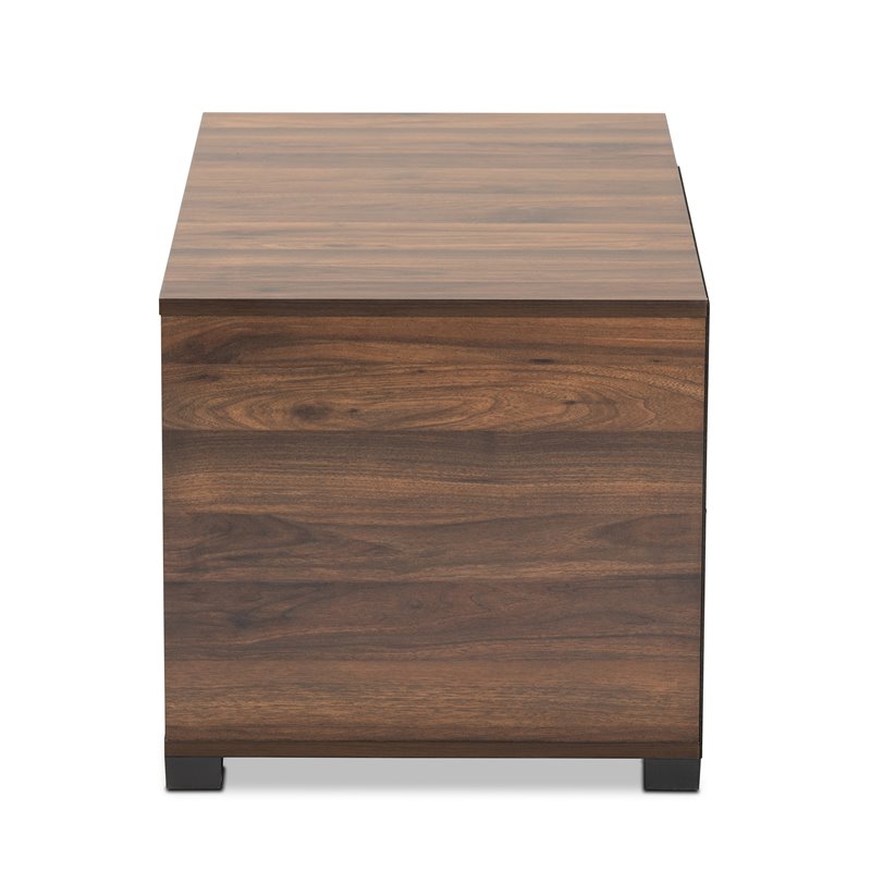 Baxton Studio Connor Walnut Brown Finished 2-Door Cat Litter Box Cover House