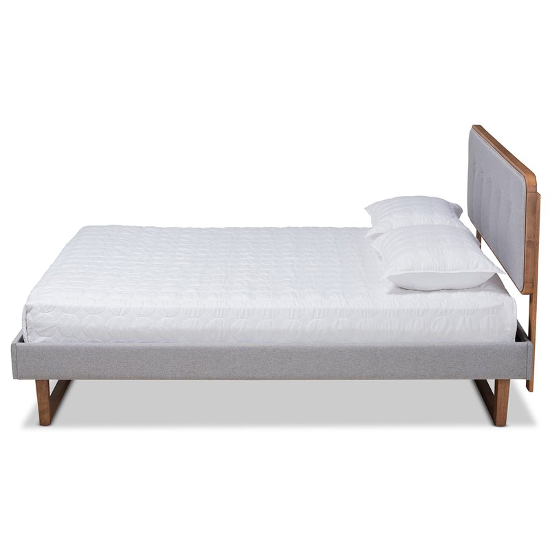 Baxton Studio Sofia Gray Upholstered Wood Queen Size Platform Bed