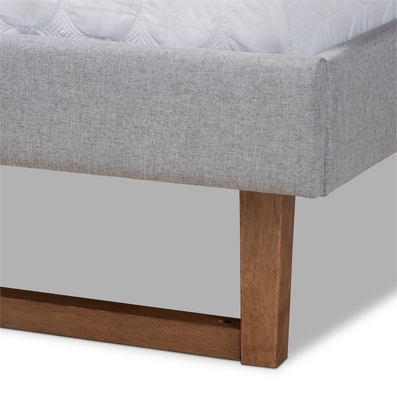 Baxton Studio Sofia Gray Upholstered Wood Queen Size Platform Bed