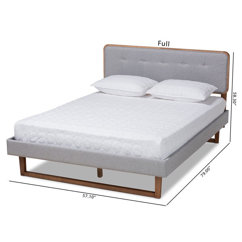 Baxton Studio Sofia Gray Upholstered Wood Queen Size Platform Bed