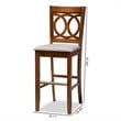 Baxton Studio Carson Gray Upholstered Walnut Finished Wood 2-Piece Bar Stool Set