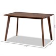 Baxton Studio Britte Walnut Finished Rectangular Wood Dining Table