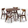 Baxton Studio Timothy Gray Upholstered Walnut Wood 5-Piece Dining Set