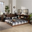 Baxton Studio Erie Walnut Finished Wood Queen Size Platform Storage Bed