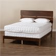 Baxton Studio Anthony Walnut Finished Wood Queen Size Panel Bed