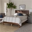 Baxton Studio Anthony Walnut Finished Wood King Size Panel Bed
