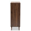 Baxton Studio Naoki Gray and Walnut Finished Wood 5-Drawer Bedroom Chest