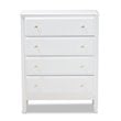 Baxton Studio Naomi White Finished Wood 4-Drawer Bedroom Chest
