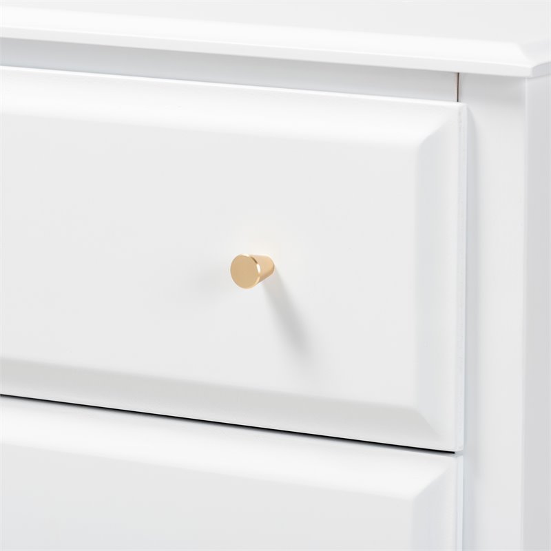 Baxton Studio Naomi White Finished Wood 4-Drawer Bedroom Chest