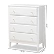 Baxton Studio Naomi White Finished Wood 4-Drawer Bedroom Chest