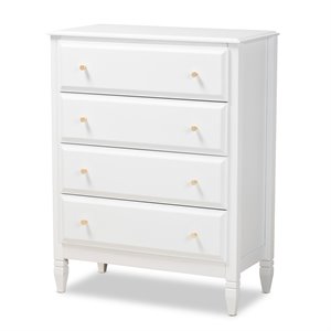 baxton studio naomi white finished wood 4-drawer bedroom chest