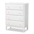 Baxton Studio Naomi White Finished Wood 4-Drawer Bedroom Chest