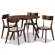 Baxton Studio Rika Light Beige Fabric Upholstered Wood 5-Piece Dining Set