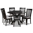 Baxton Studio Lore Gray Fabric Upholstered Wood 7-Piece Dining Set