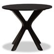 Baxton Studio Kenji Dark Brown Finished 34-Inch-Wide Round Wood Dining Table