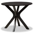 Baxton Studio Kenji Dark Brown Finished 34-Inch-Wide Round Wood Dining Table