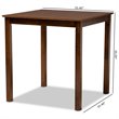 Baxton Studio Lenoir Walnut Brown Finished Wood Counter Height Pub Table