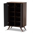 Baxton Studio Naoki Two-Tone Gray and Walnut Finished Wood 2-Door Shoe Cabinet