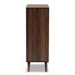 Baxton Studio Naoki Two-Tone Gray and Walnut Finished Wood 2-Door Shoe Cabinet