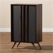 Baxton Studio Naoki Two-Tone Gray and Walnut Finished Wood 2-Door Shoe Cabinet