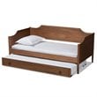 Baxton Studio Alya Walnut Finished Wood Twin Size Daybed with Roll-Out Trundle