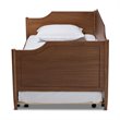 Baxton Studio Alya Walnut Finished Wood Twin Size Daybed with Roll-Out Trundle
