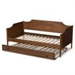 Baxton Studio Alya Walnut Finished Wood Twin Size Daybed with Roll-Out Trundle