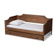 Baxton Studio Alya Walnut Finished Wood Twin Size Daybed with Roll-Out Trundle