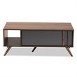 Baxton Studio Naoki Two-Tone Gray and Walnut Finished Wood 1-Drawer Coffee Table