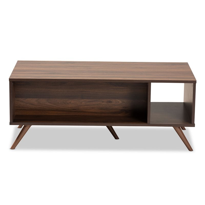 baxton studio naoki two-tone gray and walnut finished wood 1-drawer coffee table