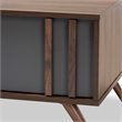 Baxton Studio Naoki Two-Tone Gray and Walnut Finished Wood 1-Drawer Coffee Table
