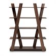 Baxton Studio Michio Walnut Brown Finished 5-Tier Wood Geometric Display Shelf
