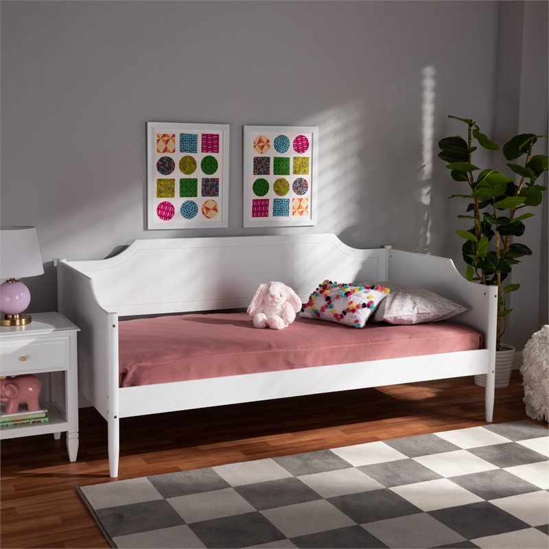 Baxton Studio Alya White Finished Wood Twin Size Daybed