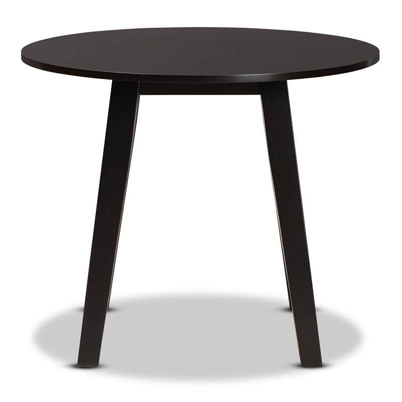 Baxton Studio Ela Dark Brown Finished 35-Inch-Wide Round Wood Dining Table