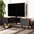 Baxton Studio Moina Two-Tone Wood TV Stand in Walnut and Gray