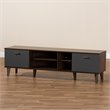 Baxton Studio Moina Two-Tone Wood TV Stand in Walnut and Gray