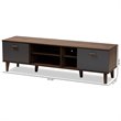 Baxton Studio Moina Two-Tone Wood TV Stand in Walnut and Gray