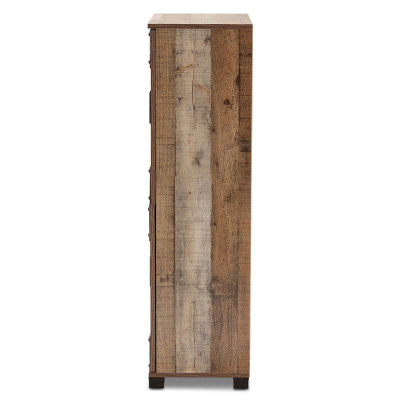 Baxton Studio Cyrille Finished Wood 4-Door Shoe Cabinet