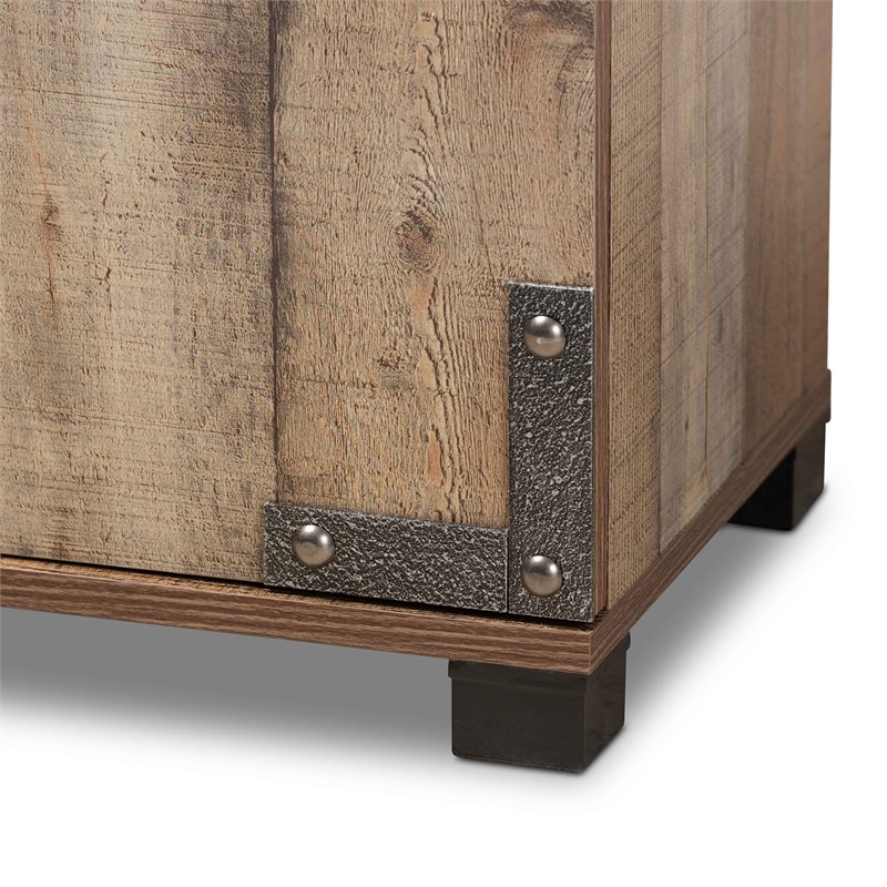 Baxton Studio Cyrille Finished Wood 4-Door Shoe Cabinet