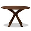 Baxton Studio Kenji Walnut Finished 45-Inch-Wide Round Wood Dining Table