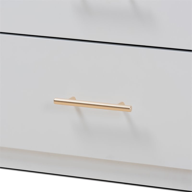 Baxton Studio Mirza White Finished Wood Twin Size Storage Bed with Pull-Out Desk