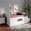 Baxton Studio Mirza White Finished Wood Twin Size Storage Bed with Pull-Out Desk