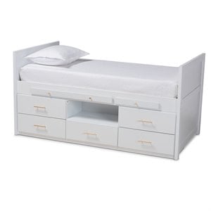 baxton studio mirza white finished wood twin size storage bed with pull-out desk